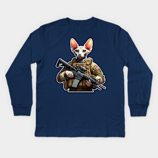 Tactical Cat Kids Long Sleeve T-Shirt